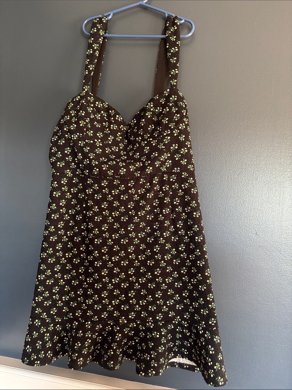 Black Floral Sundress with Sweetheart Neckline